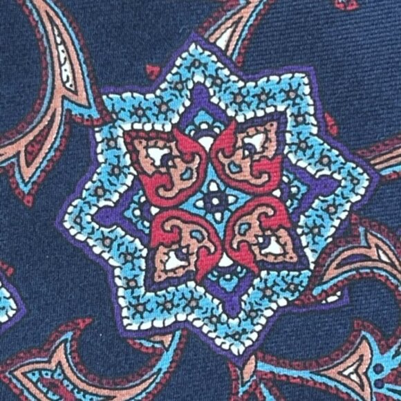 Christian Dior Monsieur Men Tie Necktie Designer Silk Navy Blue Burgundy Paisley - Picture 5 of 9